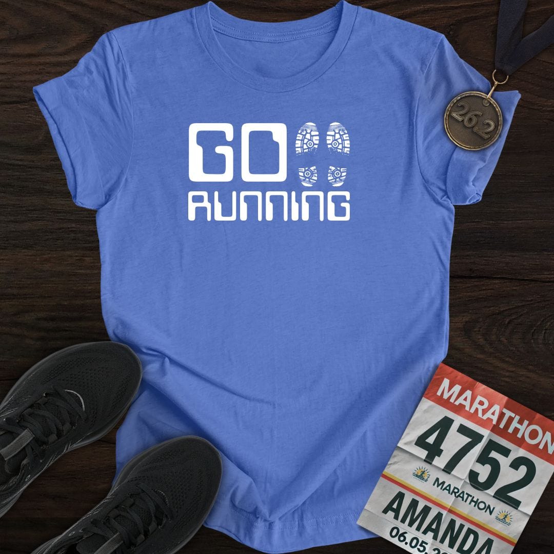 Printify T-Shirt Heather Royal / S Go Running T-shirt