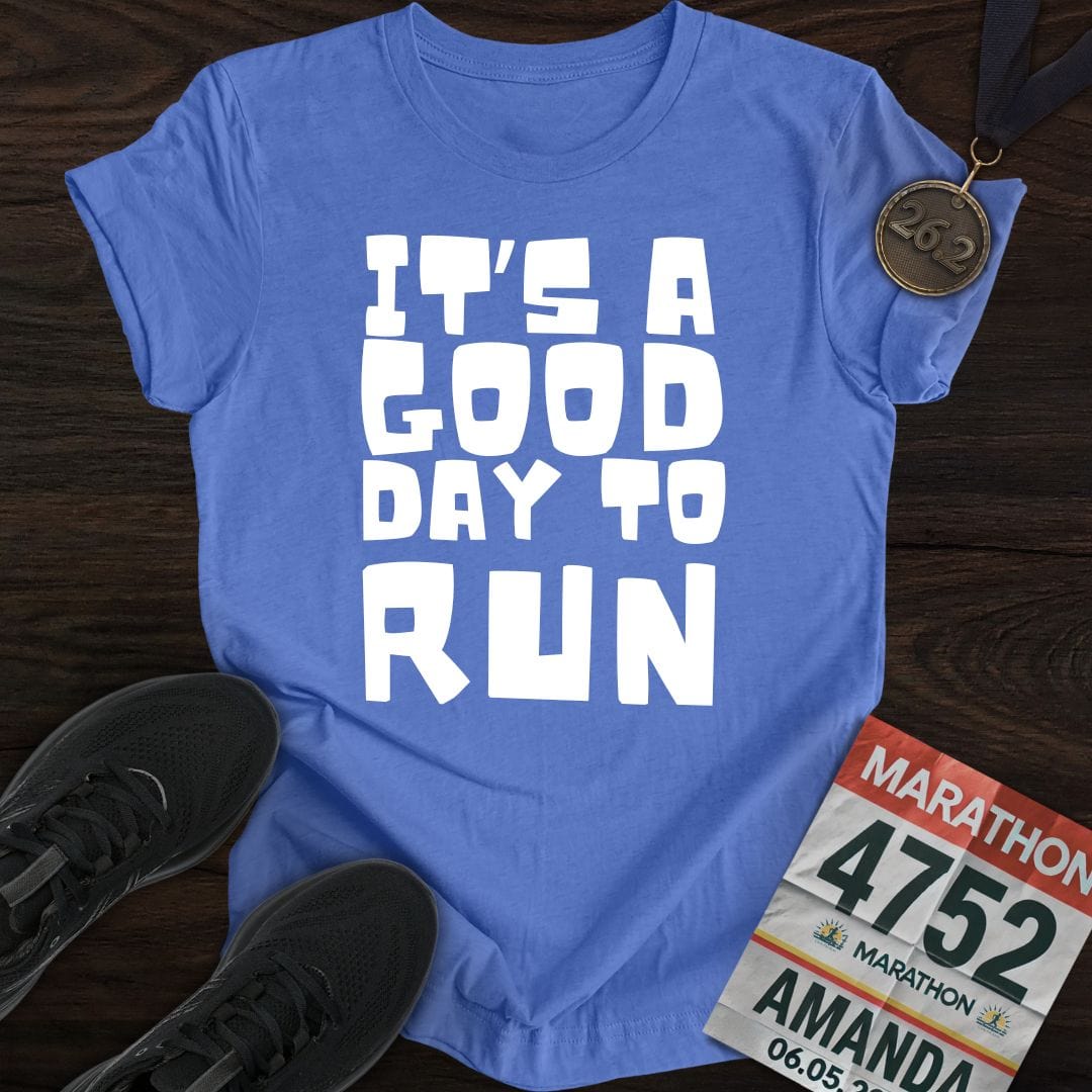 Printify T-Shirt Heather Royal / S Good Day To Run T-shirt