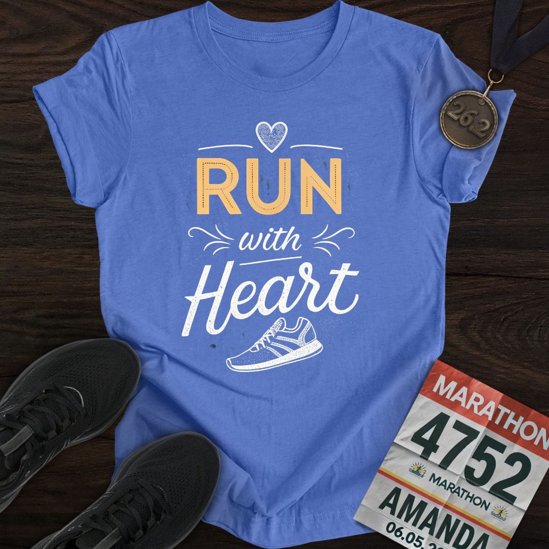 Printify T-Shirt Heather Royal / S Heart Run T-shirt