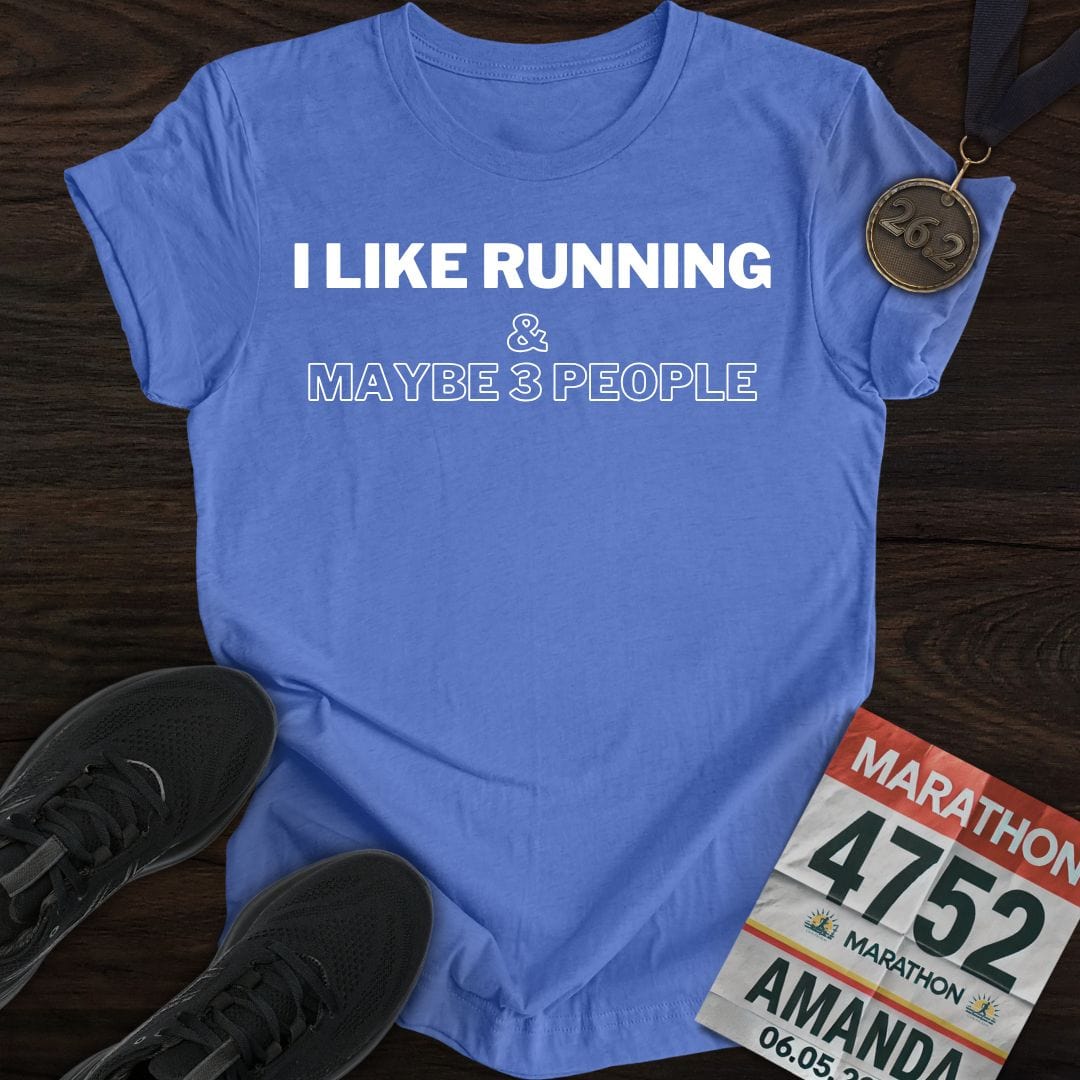 Printify T-Shirt Heather Royal / S I Like Running T-Shirt