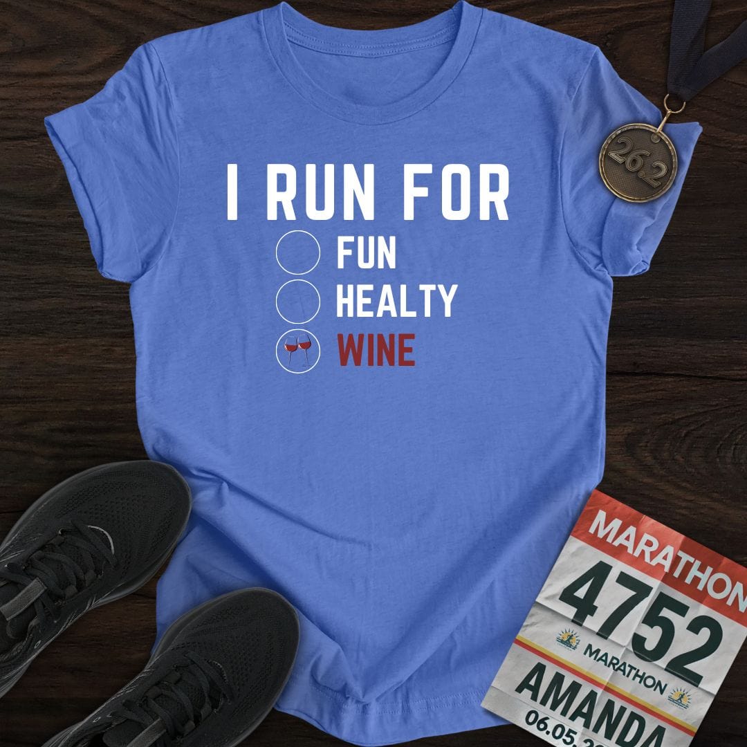 Printify T-Shirt Heather Royal / S I Run for Wine T-Shirt