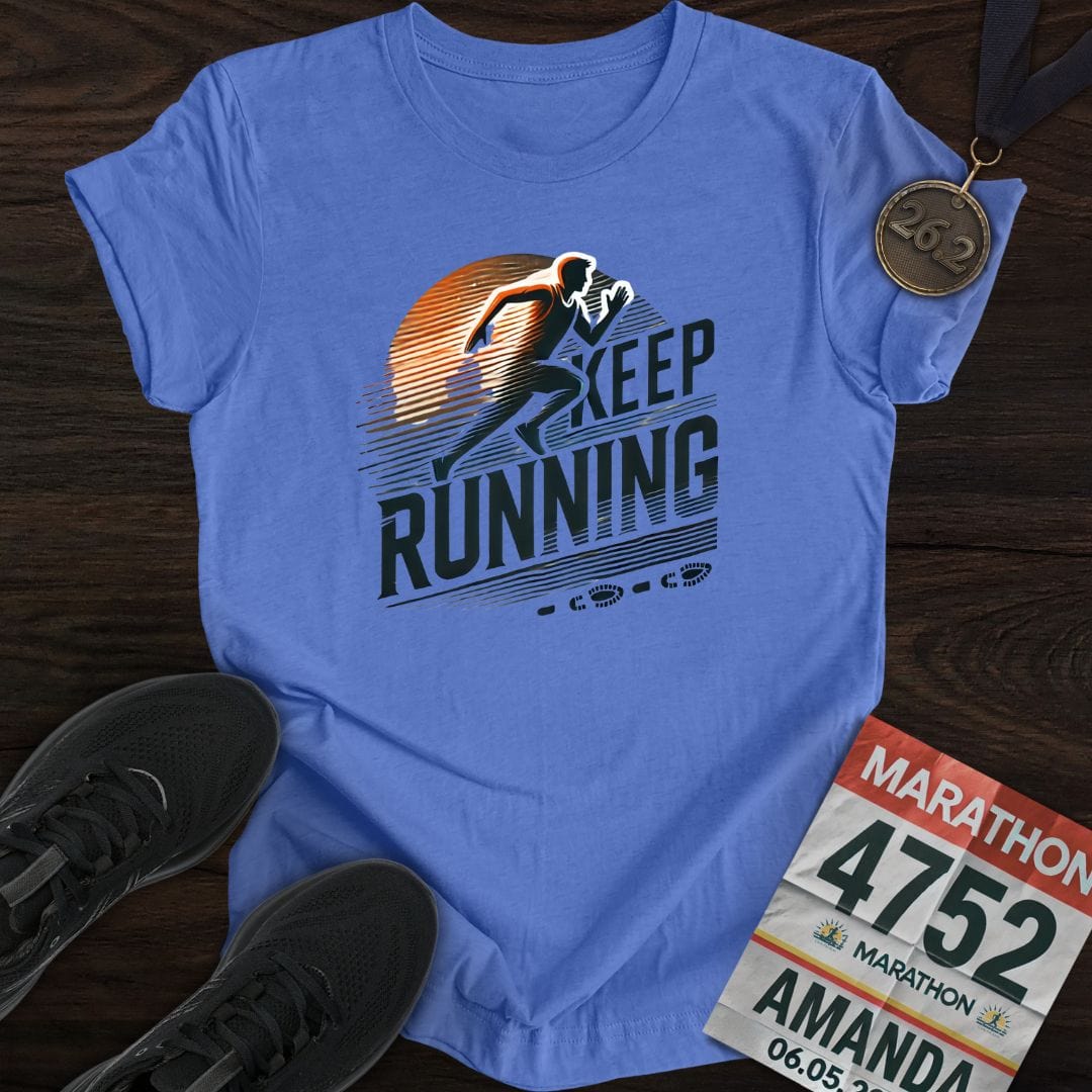 Printify T-Shirt Heather Royal / S Keep Running T-Shirt