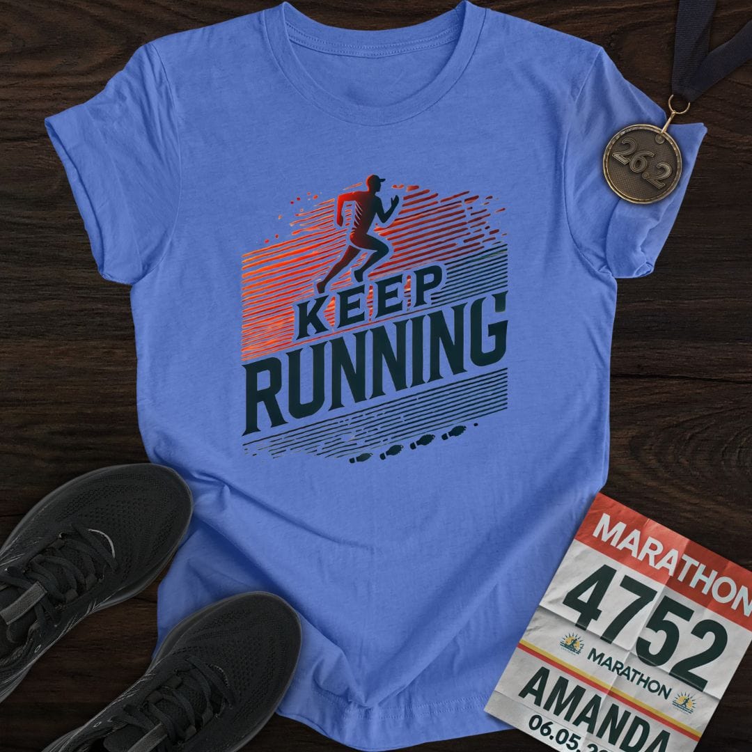Printify T-Shirt Heather Royal / S Keep Running T-Shirt