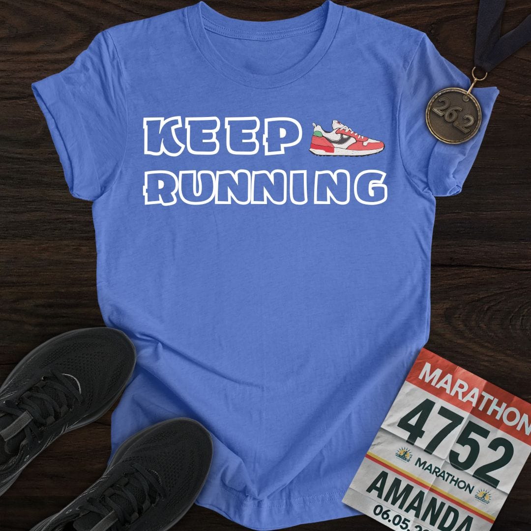 Printify T-Shirt Heather Royal / S Keep Running T-Shirt