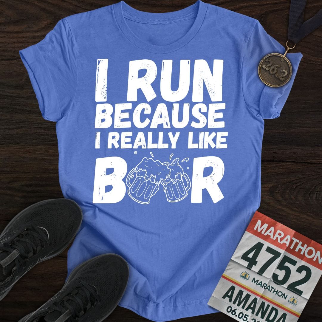 Printify T-Shirt Heather Royal / S Like Running Or Beer T-shirt