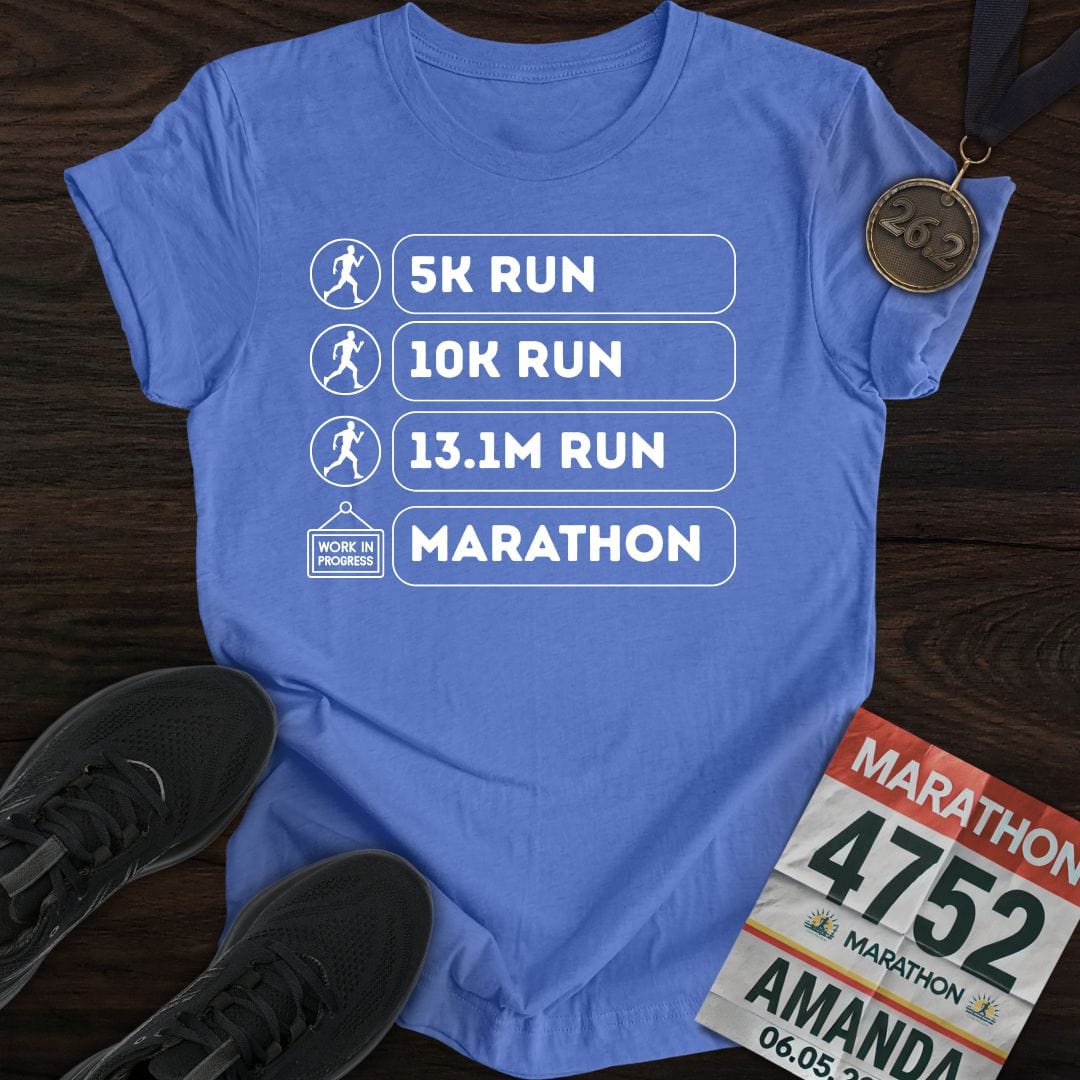 Printify T-Shirt Heather Royal / S Marathon: In Progress T-shirt