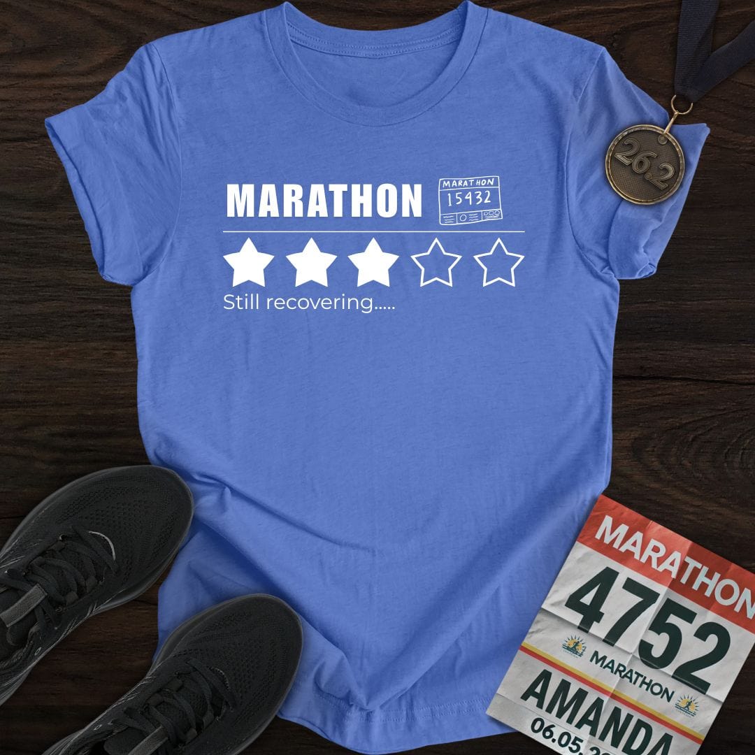 Printify T-Shirt Heather Royal / S Marathon Score: Still Recovering T-shirt