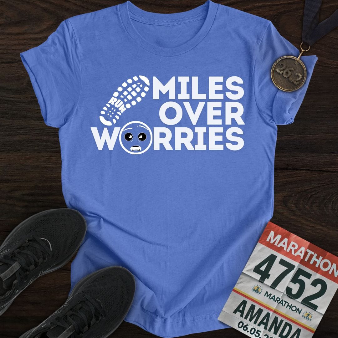 Printify T-Shirt Heather Royal / S Miles Over Worries