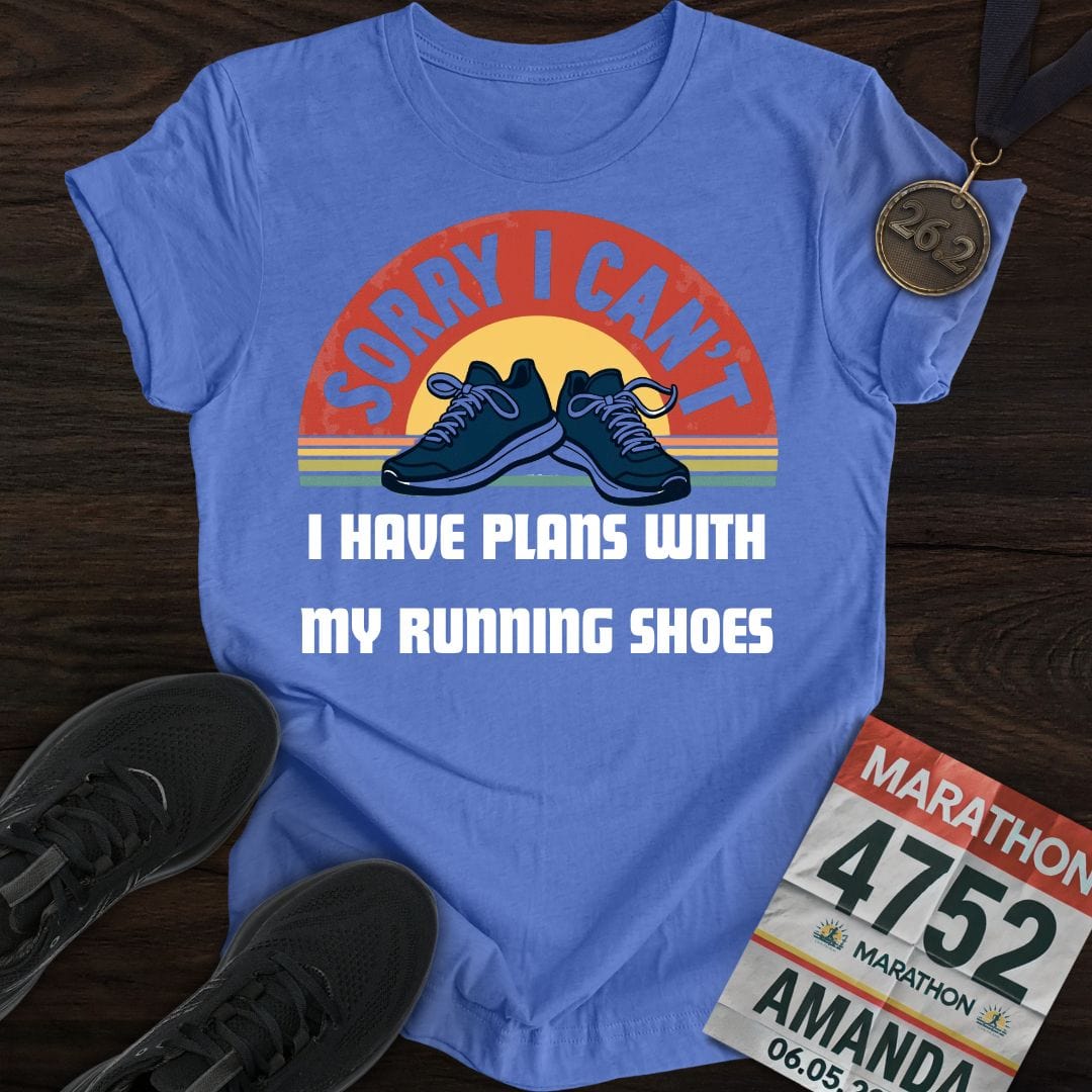 Printify T-Shirt Heather Royal / S Plans With Running Shoes T-shirt