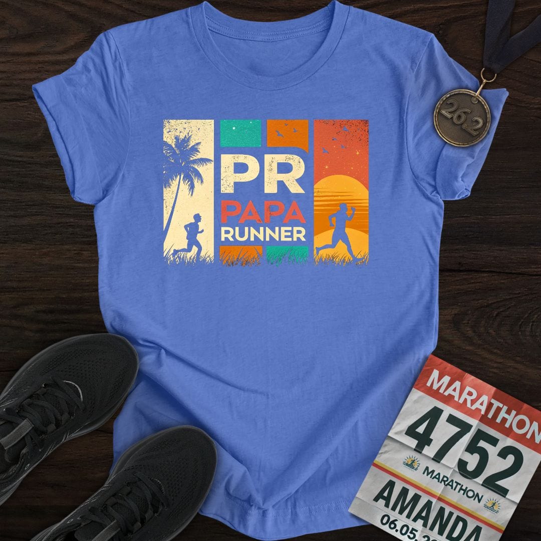 Printify T-Shirt Heather Royal / S PR: Papa Runner -2- T-shirt