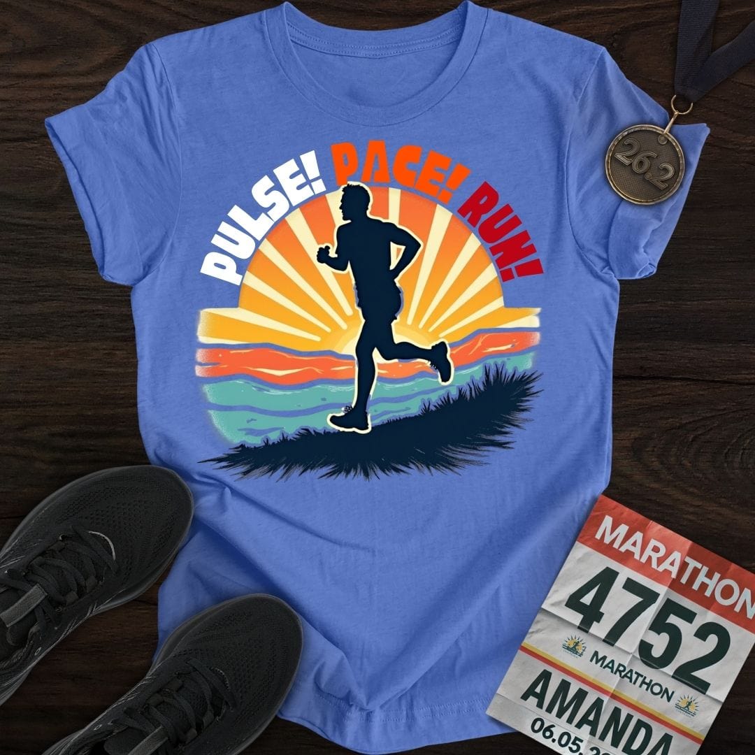 Printify T-Shirt Heather Royal / S Pulse! Pace! Run! T-shirt
