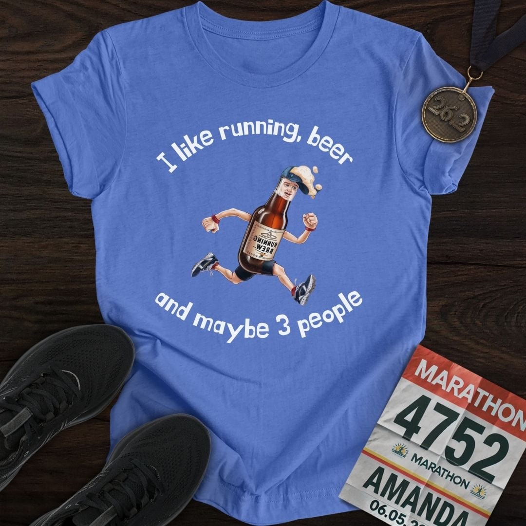 Printify T-Shirt Heather Royal / S Run And Beer T-Shirt