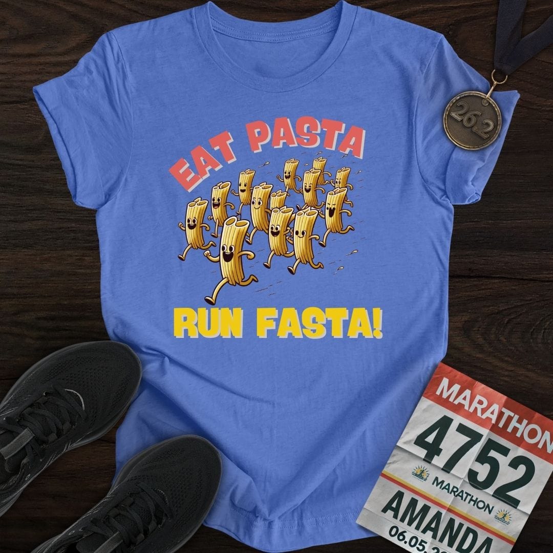 Printify T-Shirt Heather Royal / S Run Fasta T-Shirt