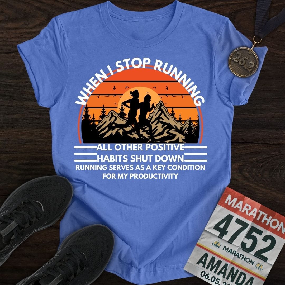 Printify T-Shirt Heather Royal / S Run For Positive Habits T-shirt