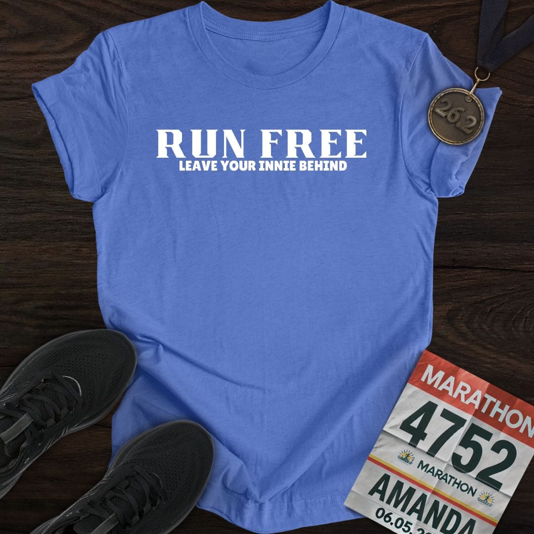Printify T-Shirt Heather Royal / S Run Free – Leave Your Innie Behind T-shirt