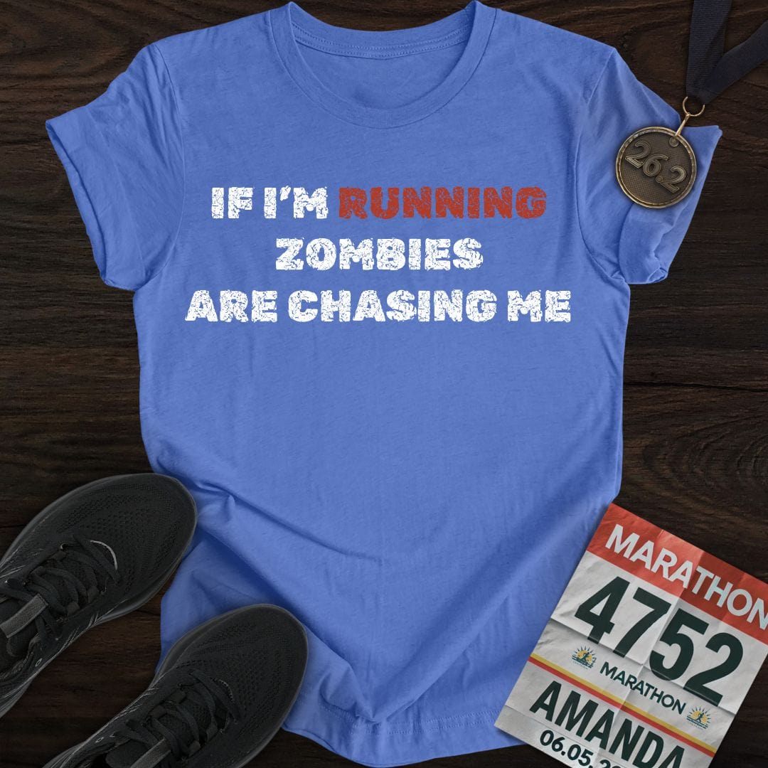 Printify T-Shirt Heather Royal / S Run From Zombies T-Shirt
