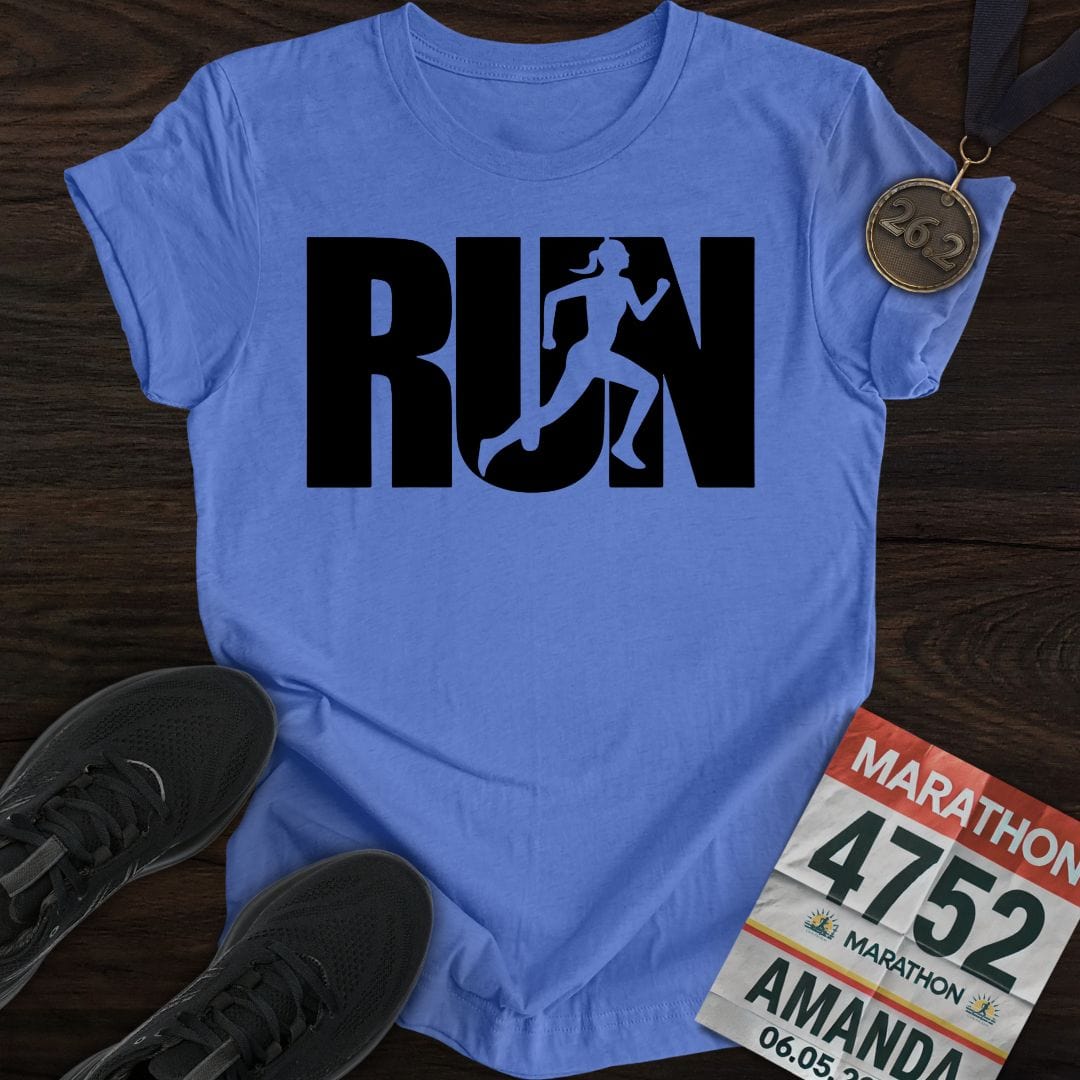 Printify T-Shirt Heather Royal / S Run Girl T-shirt