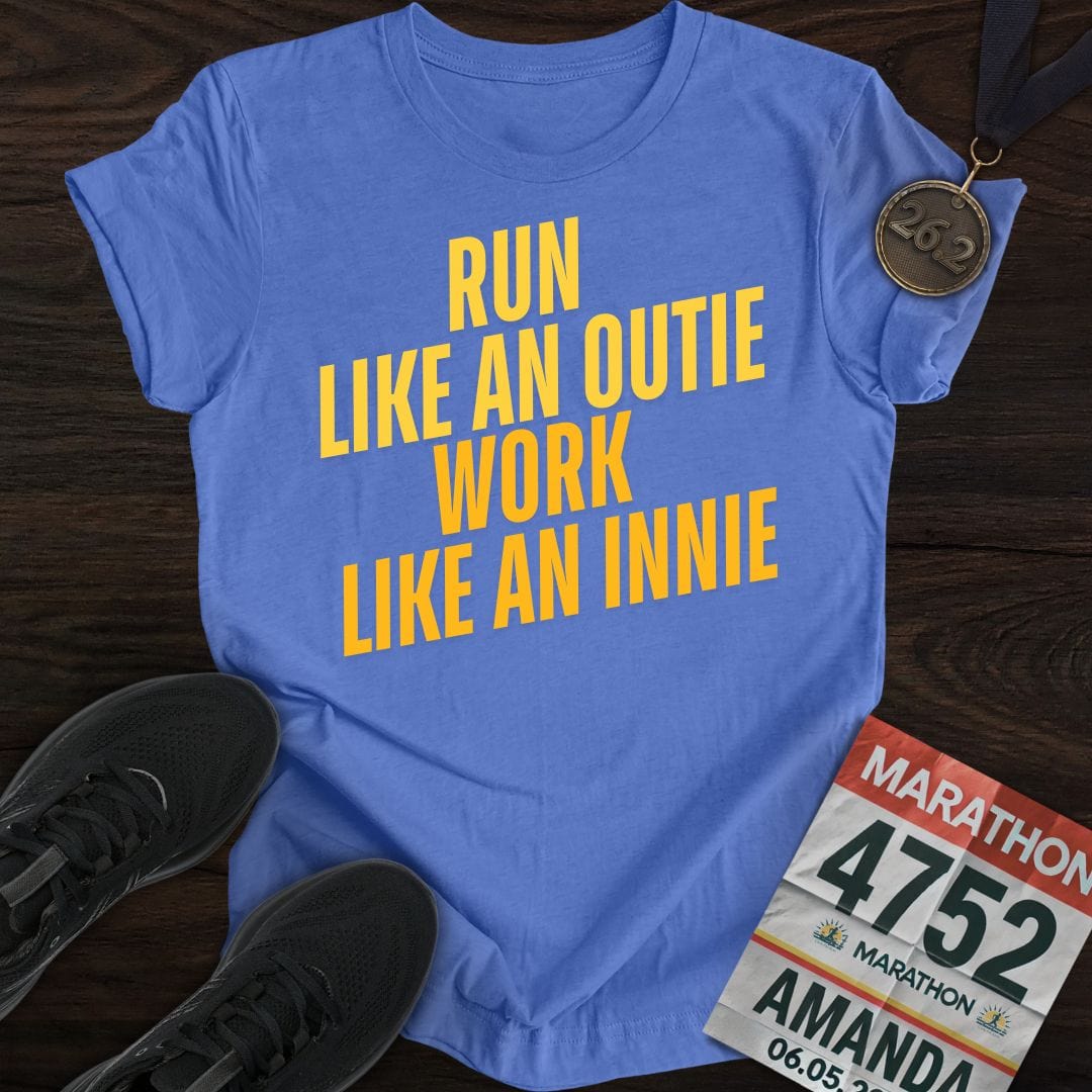 Printify T-Shirt Heather Royal / S Run Like an Outie, Work Like an Innie T-shirt