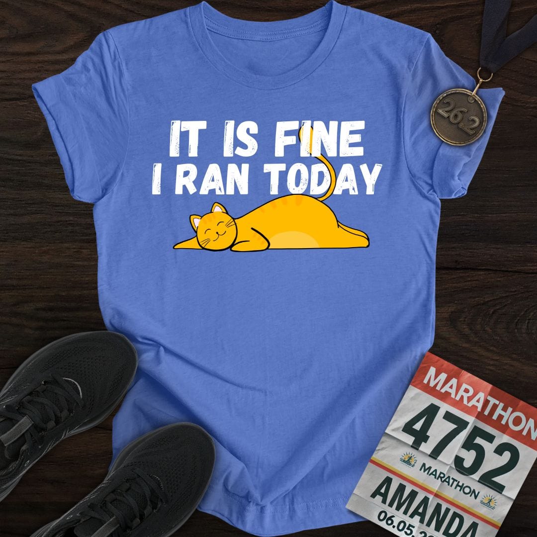 Printify T-Shirt Heather Royal / S Run Today - Like A Cat T-shirt