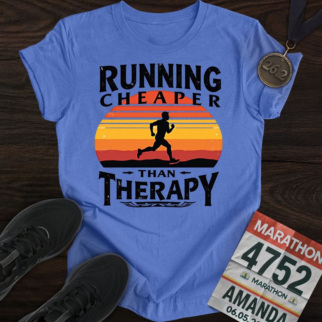 Printify T-Shirt Heather Royal / S Running Because Cheaper T-shirt
