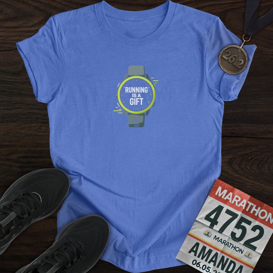 Printify T-Shirt Heather Royal / S Running is a gift T-Shirt