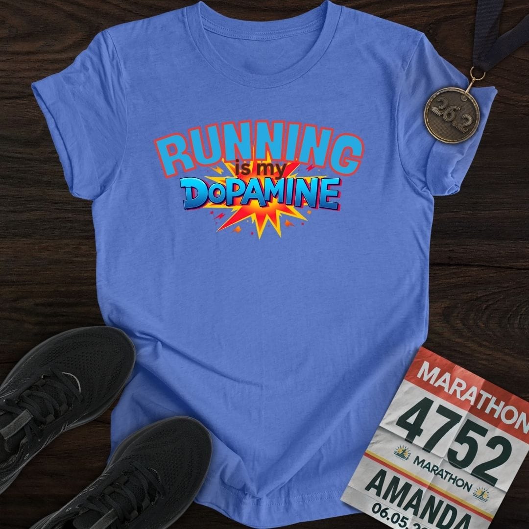 Printify T-Shirt Heather Royal / S Running Is My Dopamine -2- T-shirt