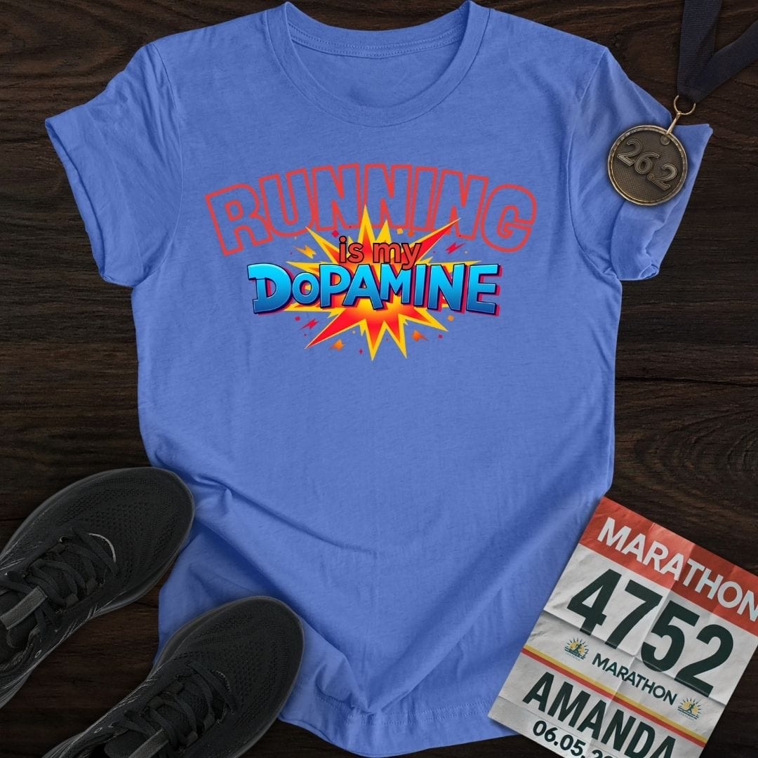 Printify T-Shirt Heather Royal / S Running Is My Dopamine T-shirt