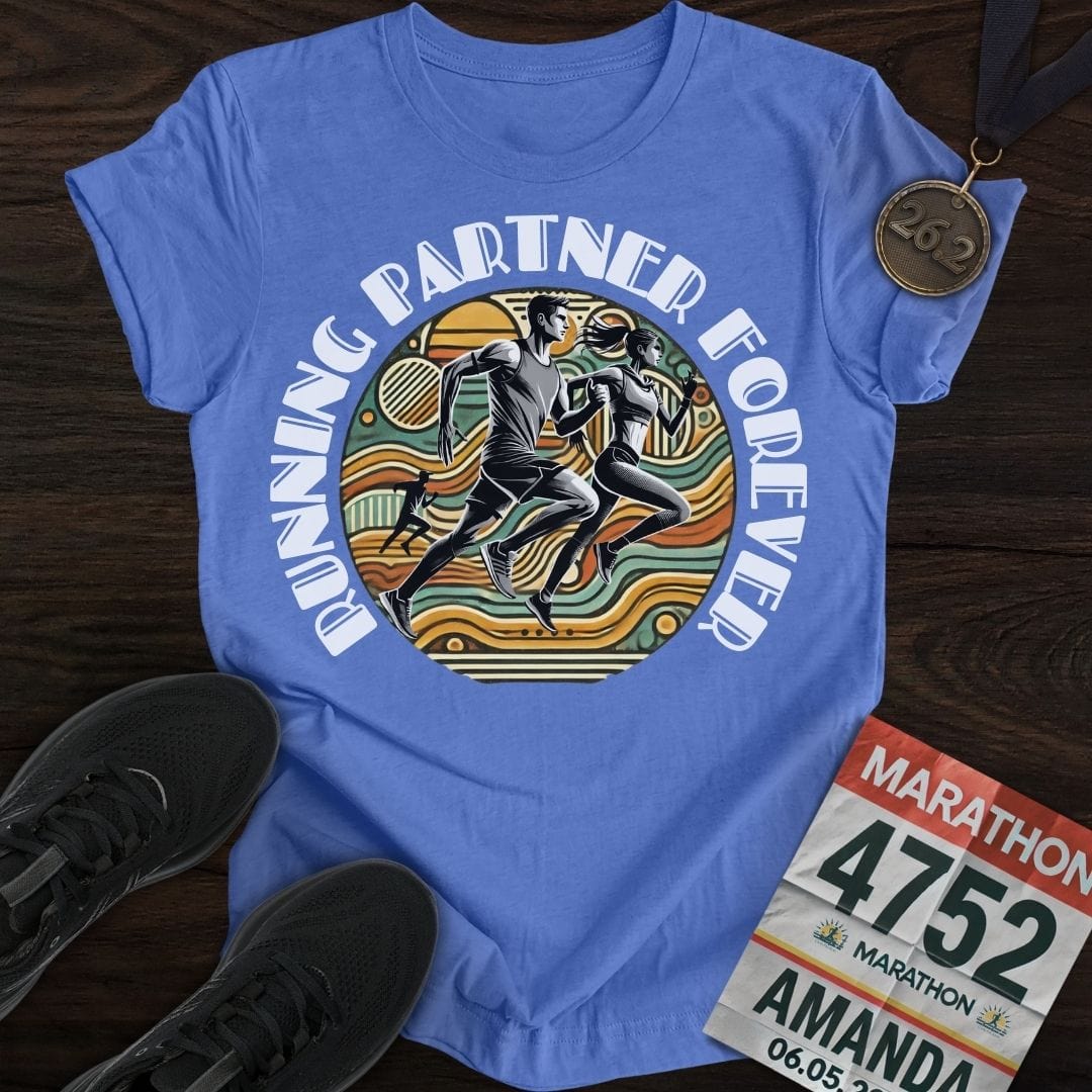 Printify T-Shirt Heather Royal / S Running Partner Forever T-Shirt