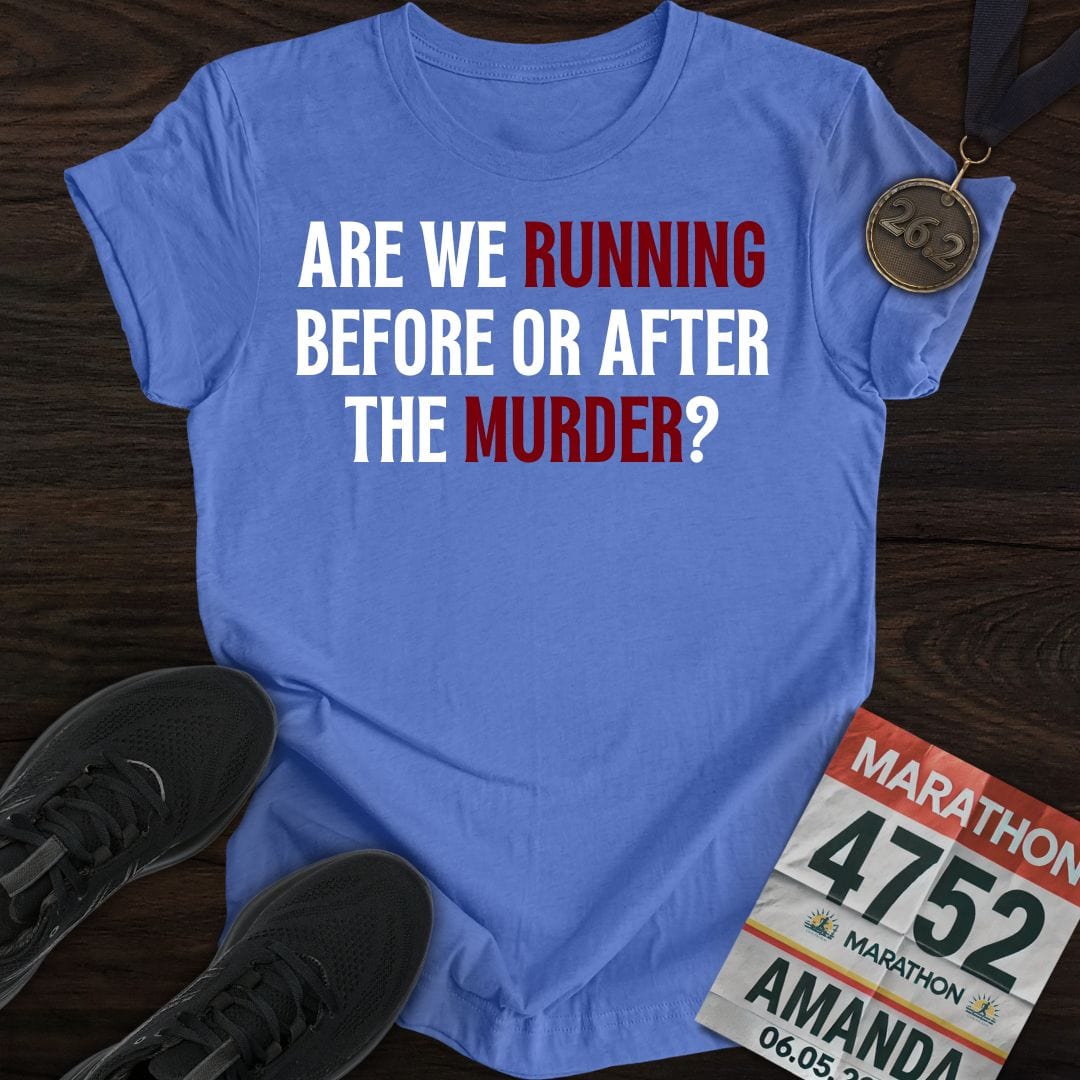 Printify T-Shirt Heather Royal / S Running Through the Crime T-shirt