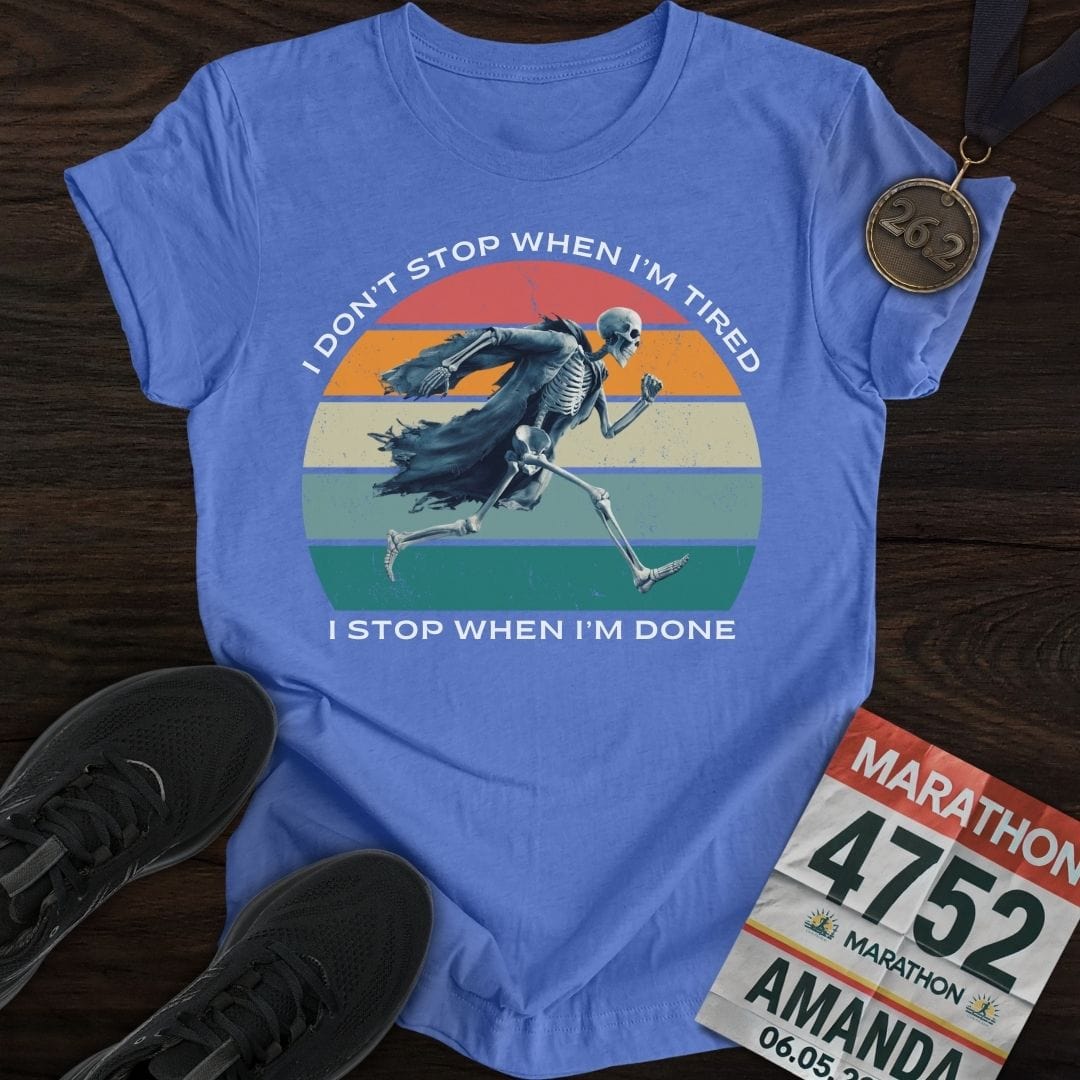 Printify T-Shirt Heather Royal / S Skeleton Runner T-Shirt