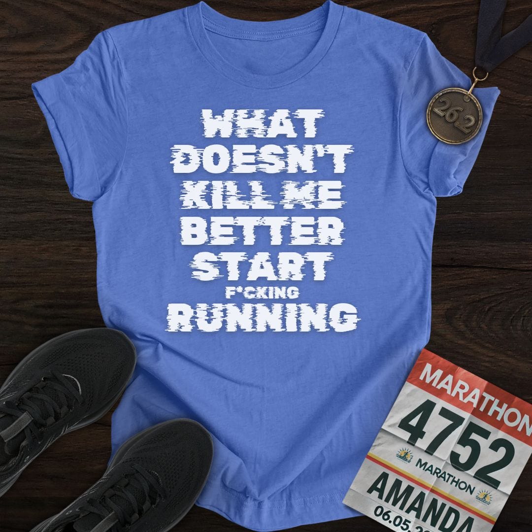 Printify T-Shirt Heather Royal / S Start F*cking Running T-Shirt
