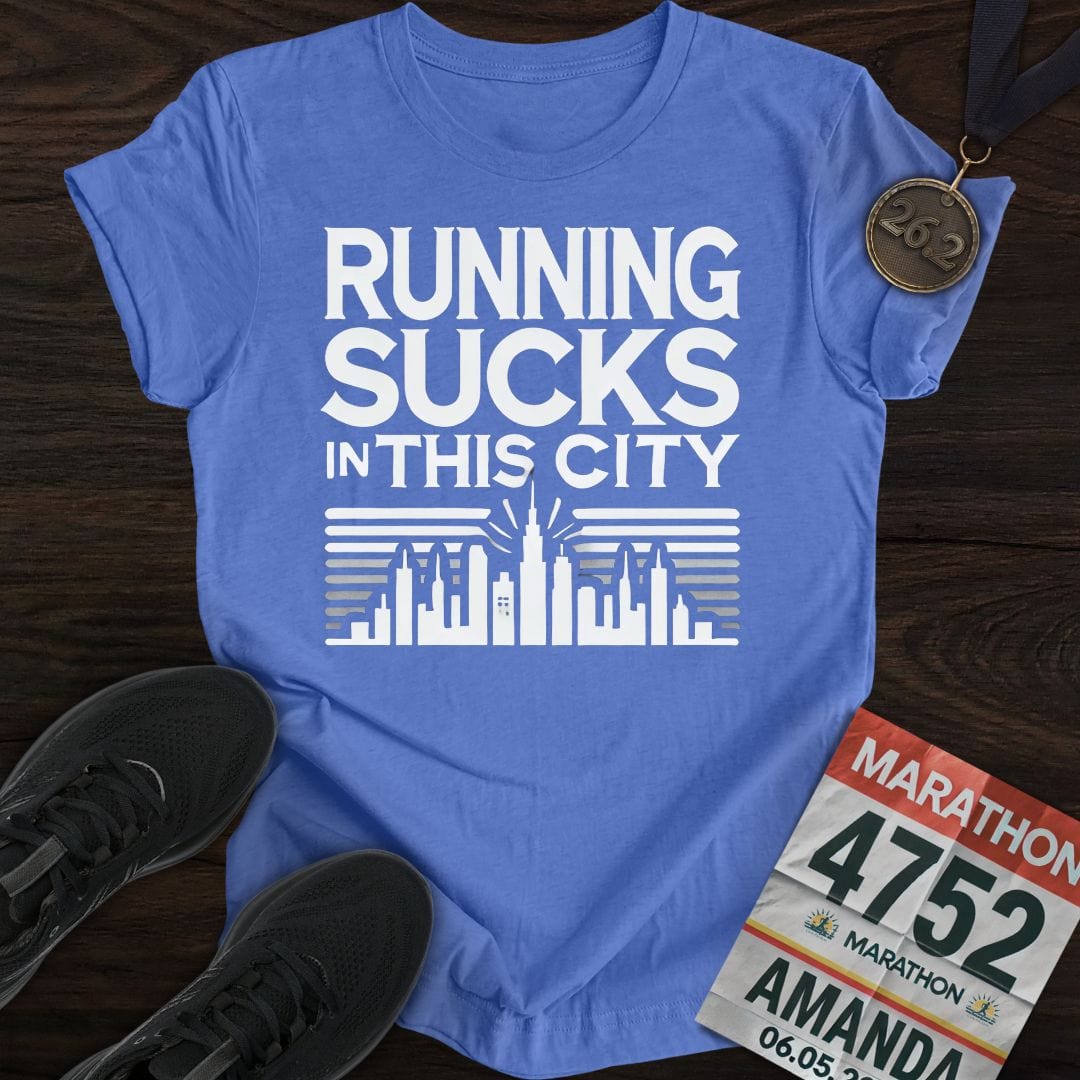 Printify T-Shirt Heather Royal / S Sucks In This City T-Shirt
