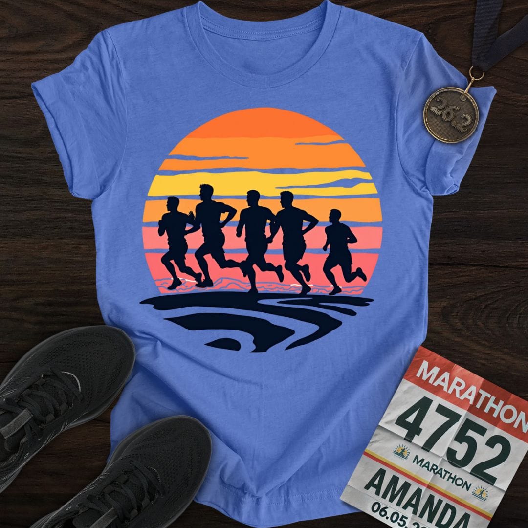 Printify T-Shirt Heather Royal / S Sunset Strides T-shirt