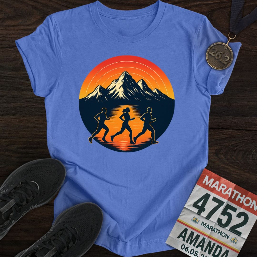 Printify T-Shirt Heather Royal / S Sunset Strides T-Shirt
