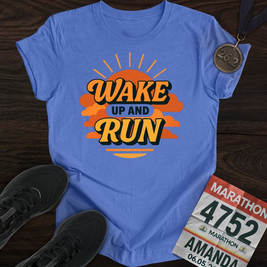 Printify T-Shirt Heather Royal / S Sunshine and Run T-Shirt