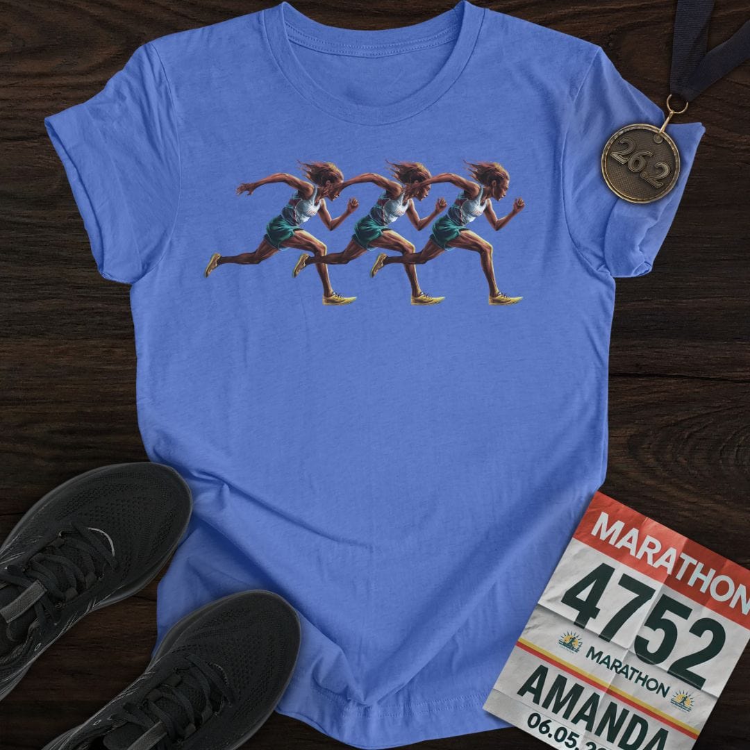 Printify T-Shirt Heather Royal / S Three Runners T-Shirt
