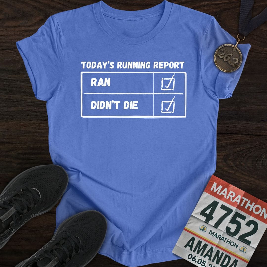 Printify T-Shirt Heather Royal / S Today's Running Report T-shirt