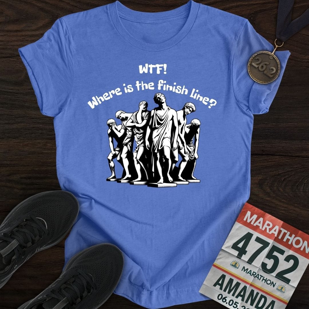 Printify T-Shirt Heather Royal / S Where is The Finish Line? T-Shirt