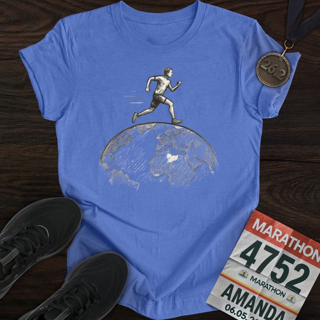 Printify T-Shirt Heather Royal / S World Runner T-Shirt