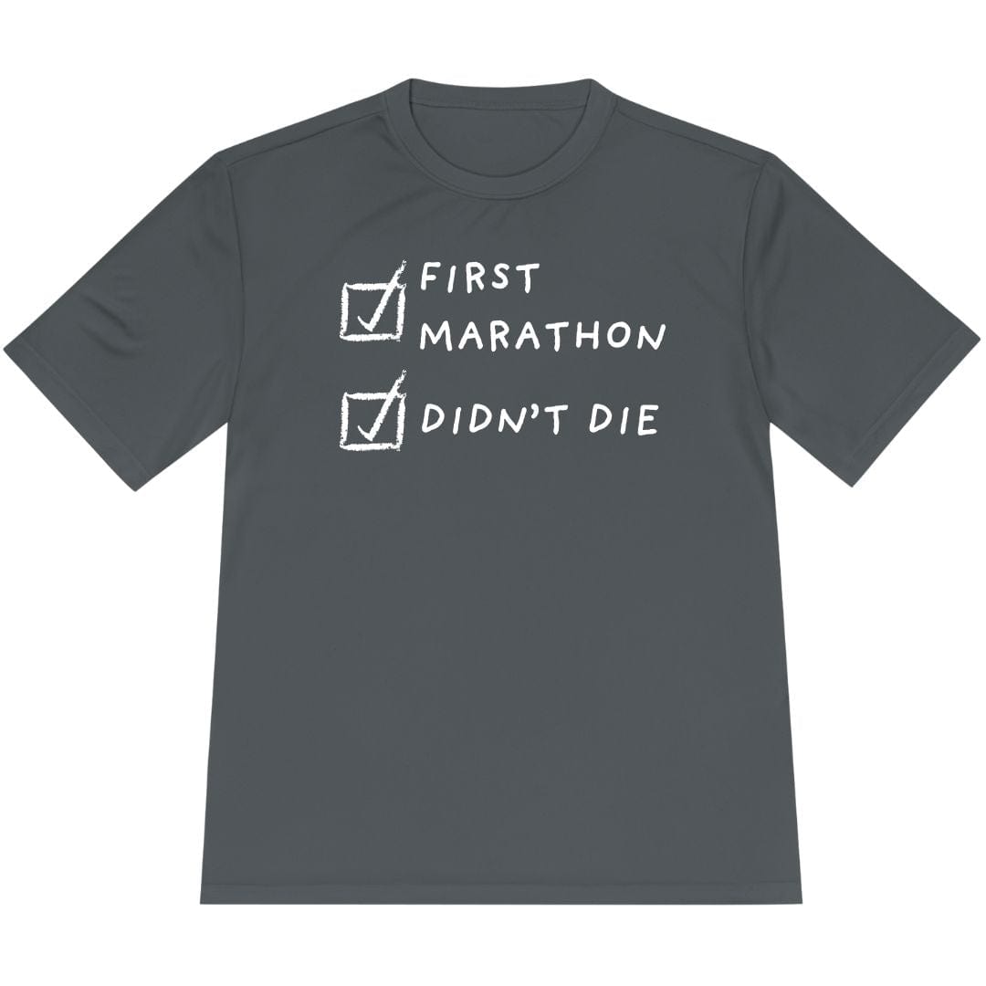 Printify T-Shirt Iron Grey / XS First Marathon and Didn't Die T-Shirt / Pro