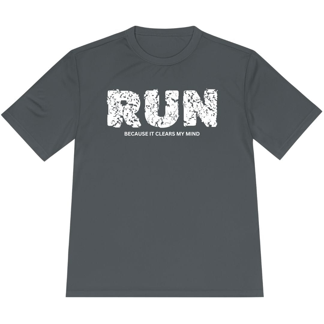 Printify T-Shirt Iron Grey / XS Run Because It Clears My Mind! T-Shirt / Pro