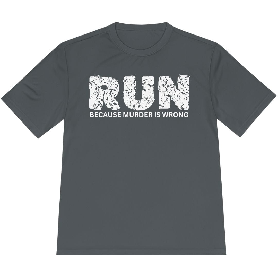 Printify T-Shirt Iron Grey / XS Run Because Murder Is Wrong T-Shirt / Pro