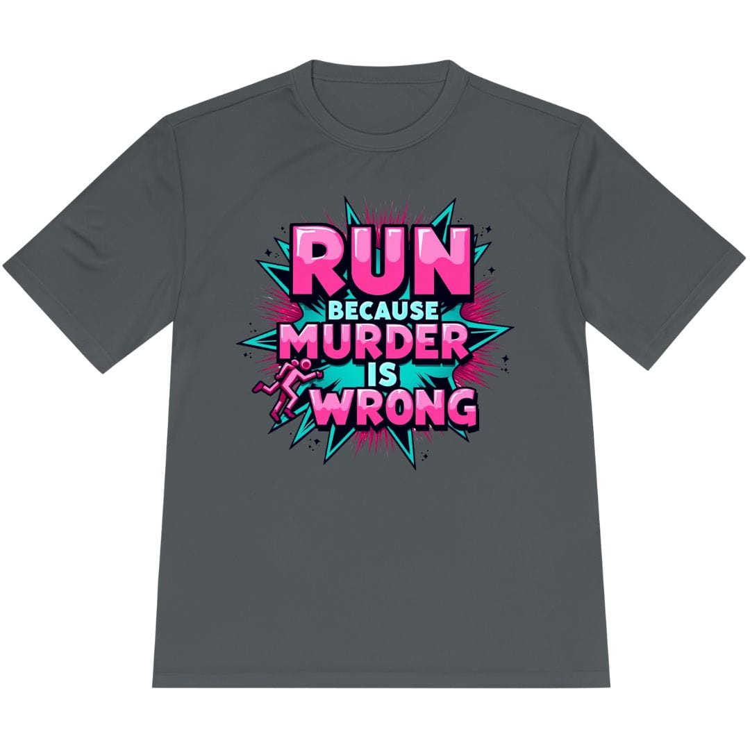 Printify T-Shirt Iron Grey / XS Run For Peace, Murder Is Wrong T-Shirt / Pro