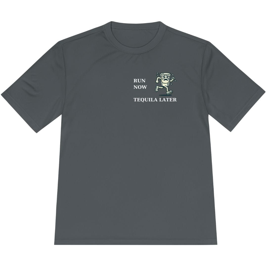 Printify T-Shirt Iron Grey / XS Run Now Tequila Later T-Shirt / Pro
