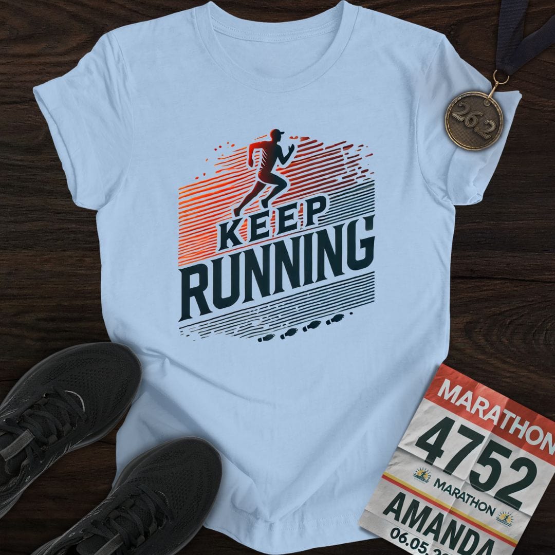 Printify T-Shirt Light Blue / S Keep Running T-Shirt