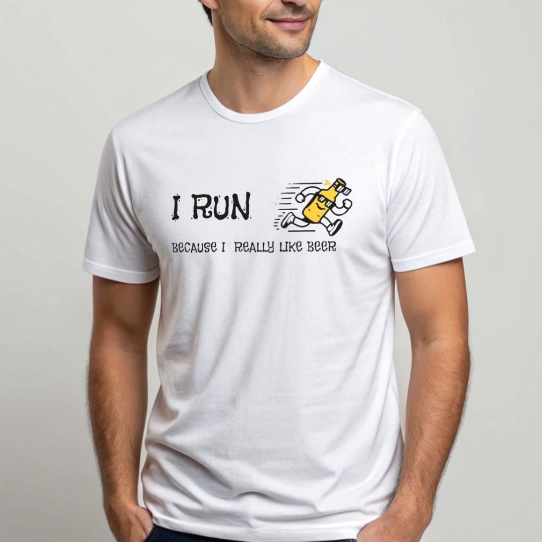 Printify T-Shirt Like Run for Beer T-Shirt