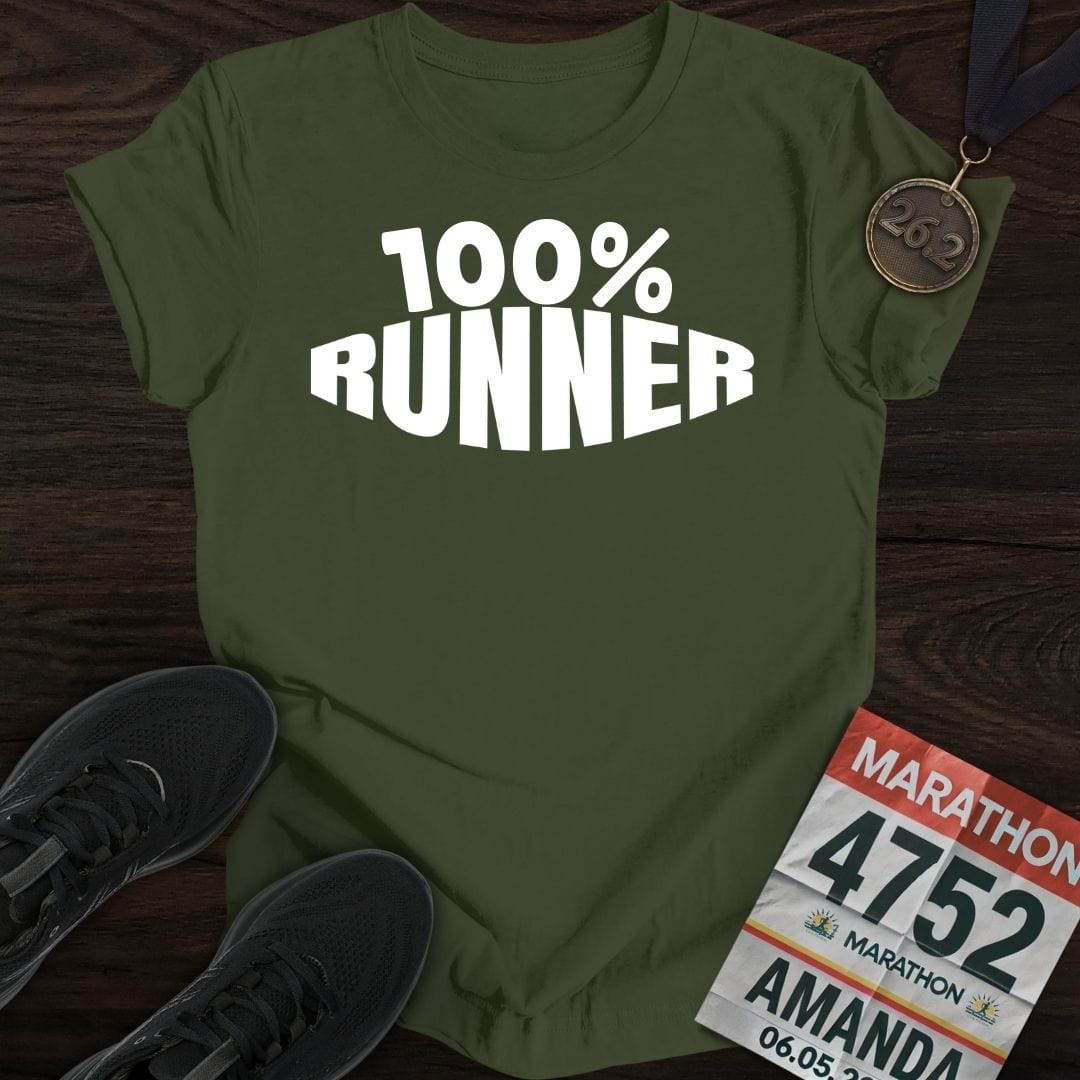 Printify T-Shirt Military Green / S 100% Runner -2- T-shirt