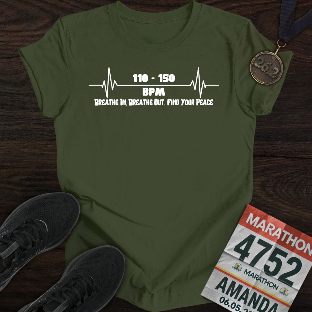 Printify T-Shirt Military Green / S Breathe In, Breathe Out. Find Your Peace T-shirt