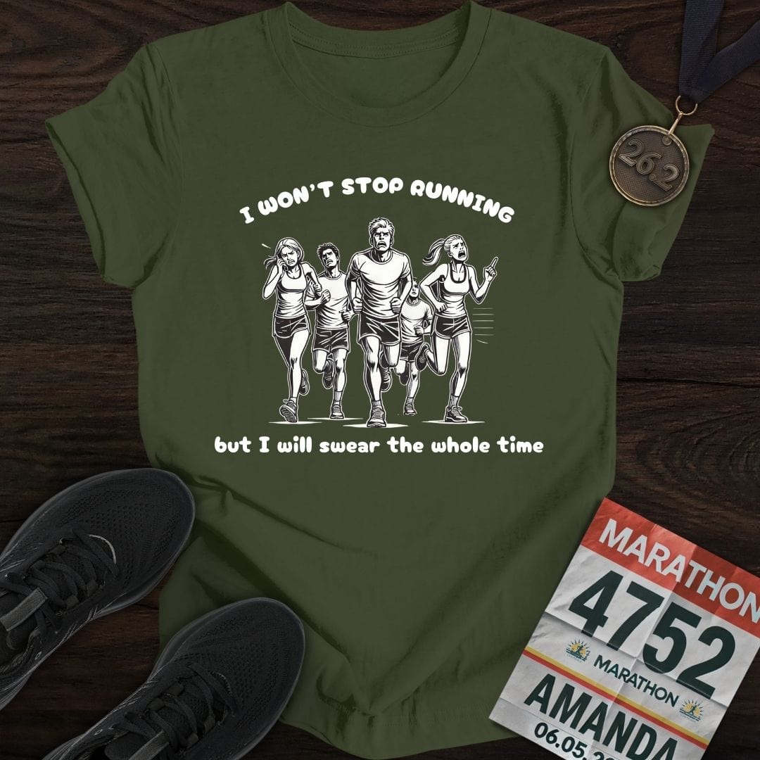 Printify T-Shirt Military Green / S Complain Runners T-Shirt