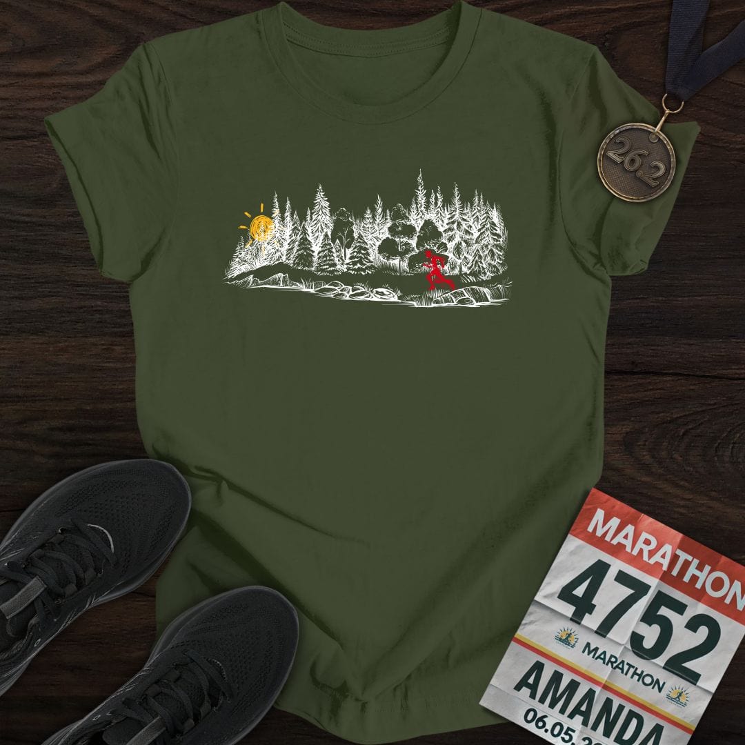 Printify T-Shirt Military Green / S Early Morning Run T-shirt